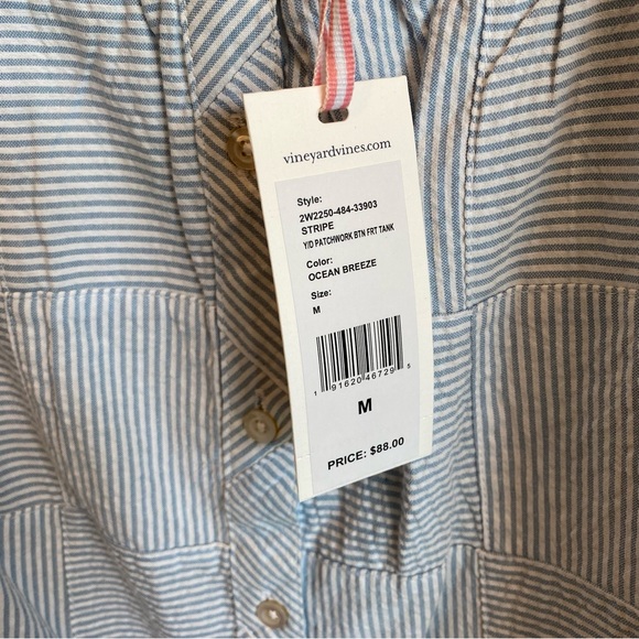 VINEYARD VINES Ocean Breeze Yard Dye Patchwork Button Front Tank Top - Picture 7 of 12